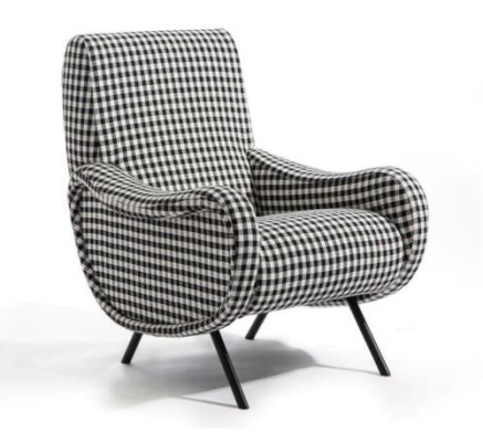 Designer Lehn Chair Upholstery Sofa 1-Seater stainless steel with Textile Armchair