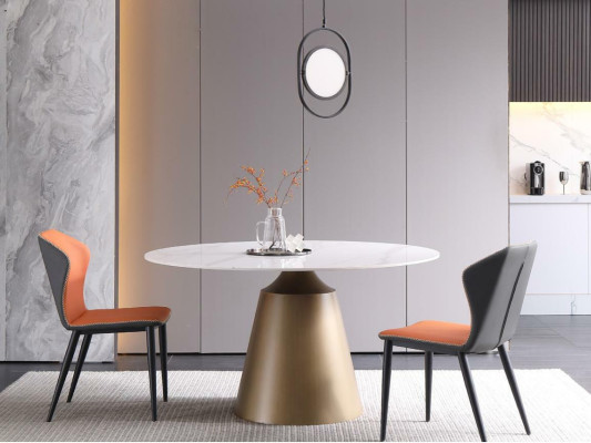 Luxury Tables Dining table Furniture Column Table Marble Style Dining Tables Metal stainless steel