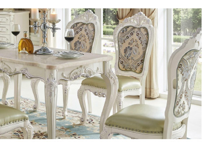 Design 6x Chairs Armchair Group Set Gastro new Dining room Upholstery Solid wood