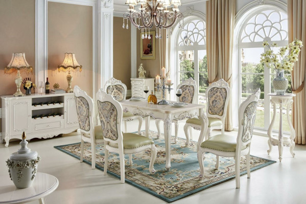 Design 6x Chairs Armchair Group Set Gastro new Dining room Upholstery Solid wood
