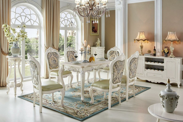 Design 6x Chairs Armchair Group Set Gastro new Dining room Upholstery Solid wood
