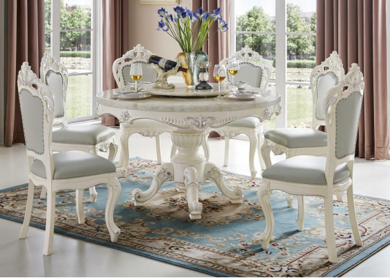 Dining room Chairs Baroque armchairs Classic Dining set 6x Solid wood