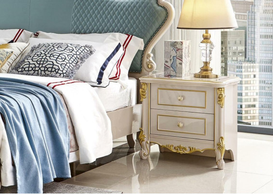 Luxury Classic s Bedroom Set 3 pieces. Bed x2 bedside tables Solid wood