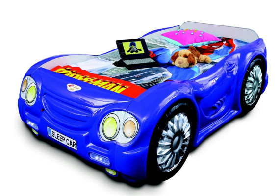 Racing Car Car Bed with Mattress Childrens bed Car Bed Childrens room Blue