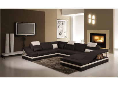 Modern Living room Corner sofa Living landscape Big XXL Leather Sofa