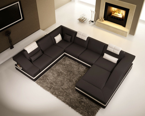 Modern Living room Corner sofa Living landscape Big XXL Leather Sofa
