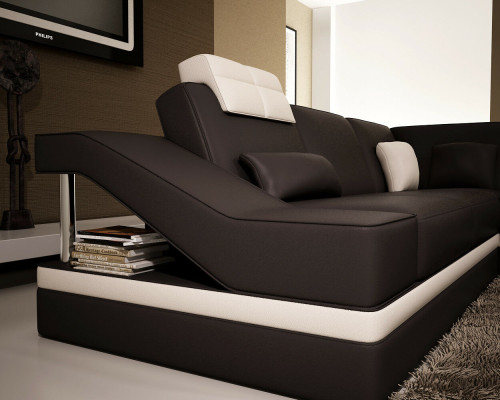 Modern Living room Corner sofa Living landscape Big XXL Leather Sofa
