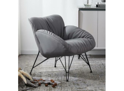 Armchair Soft Living room TV Sofa Couch Armchair Chair Velvet Gray