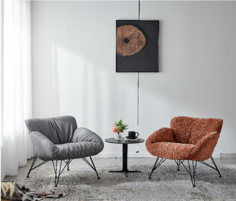 Armchair Soft Living room TV Sofa Couch Armchair Chair Velvet Gray