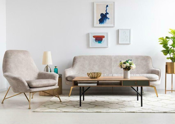 Living room Lounge Club Relax Sofa Beige Design Furniture Dining room Armchair