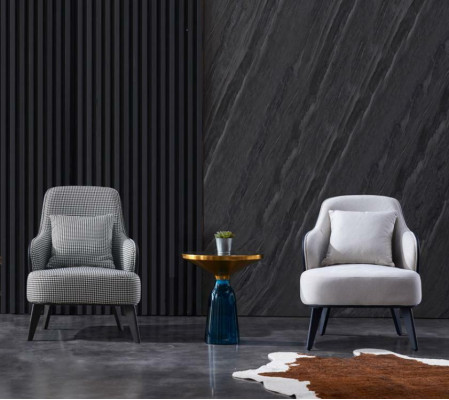 Living room Lounge Club Relax Sofa Gray Design Furniture Dining room Armchair