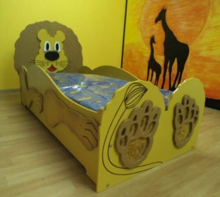 Childrens bed youth bed Bed Beds Incls Mattress Wooden bed 90x200cm animal lion new