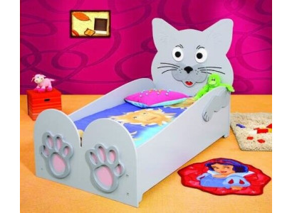 Childrens bed youth bed Bed Beds + Mattress Wooden bed 90x200cm animal cat new
