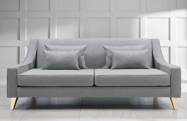 Three Seater Sofa 3 Seater Sofas Luxury Seater Fabric Gray Living room Design Modern
