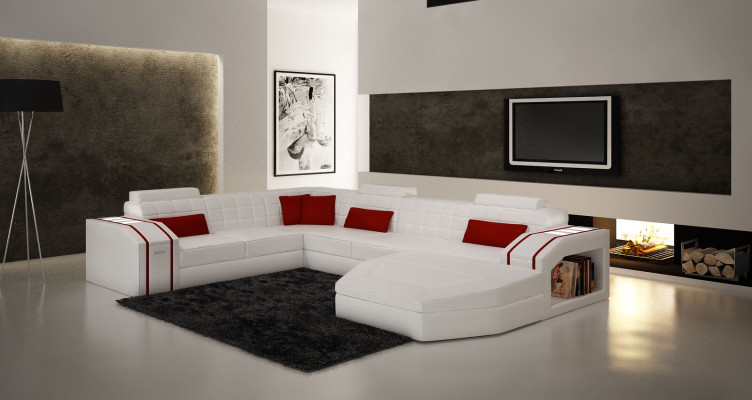 Living landscape Living room Corner sofa Leather Sofa Couch Upholstery Suite