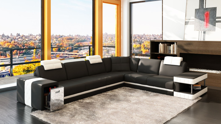 Leather Sofa Sofa Couch Upholstery Corner Seat Corner suite Living room