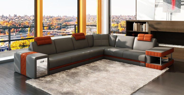 Leather Sofa Sofa Couch Upholstery Corner Seat Corner suite Living room