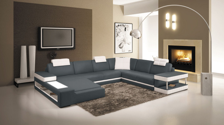 Big XXL Leather Sofa Couch Seat Upholstery U-shape Suite Sofas Leather