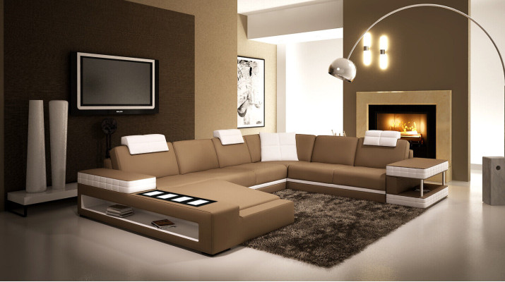 Big XXL Leather Sofa Couch Seat Upholstery U-shape Suite Sofas Leather