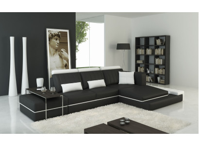 Modern Living room Corner sofa Couch Upholstery Corner Leather Sofa Suite L-shape