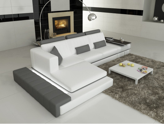 Modern Living room Corner sofa Couch Upholstery Corner Leather Sofa Suite L-shape