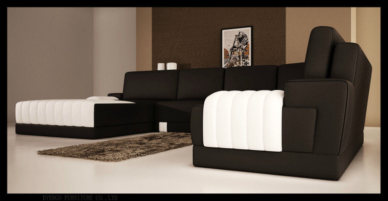 Designer Upholstery Leather Sofa Couch U-shape Modern Living landscape U-shape