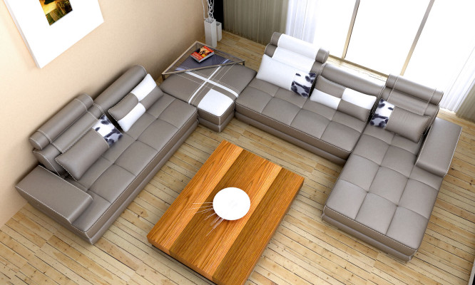 Modern Design Upholstery Living landscape Leather Sofa Sofa Couch Seat