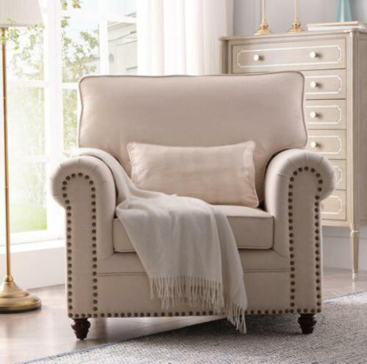 Armchair Fabric Sofa Single Seater Furniture Relax Seat Design Couch Lounge Textile country house