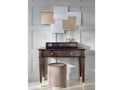 Dressing table Stool Consoles Table Luxury Wood Secretary Brown Bedroom 2pcs