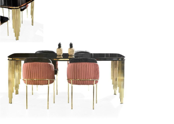 Luxury Dining room Set Table Suite Classic Chair Group 4x Chairs Sets 5pcs