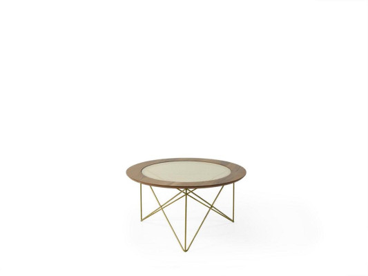 Italian Style 2x Coffee tables Round Luxury Brown Living room Table