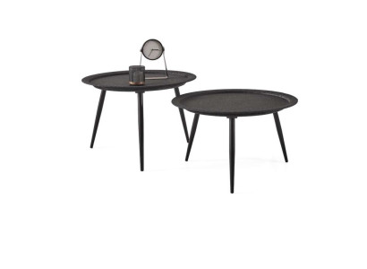Designer set of 2 round coffee tables for the living room in premium quality