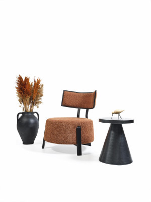 Luxurious designer chair with comfortable premium textile upholstery