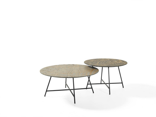 Refined Furnishings Set with 2 Round Coffee Tables in a contemporary style