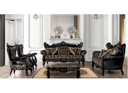 Sofa Set 3+3+1+1 Seater Coffee table Living room Luxury Black Sofa set new