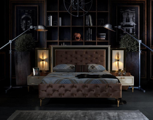 Elegant bedroom set in a luxurious design with magnificent patterns