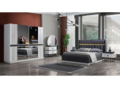 Bedroom Set Bed 2x Bedside table 5 pcs Design Modern Luxury Complete it