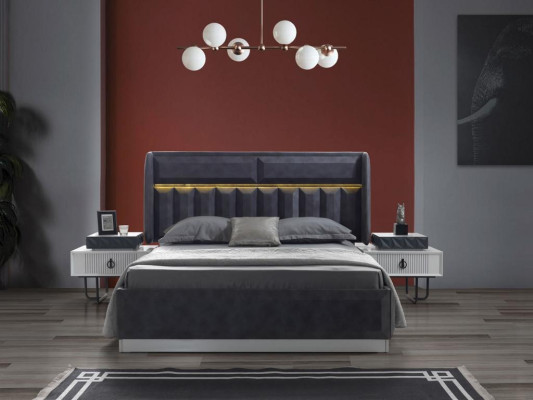 Bedroom Set Bed 2x Bedside table 5 pcs Design Modern Luxury Complete it