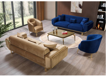 Luxury sofa set 3311 Couch Upholstery Furniture three-seater set Textile 4-piece
