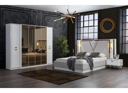 Modern elegant bedroom furniture set in a luxurious design and contemporary style