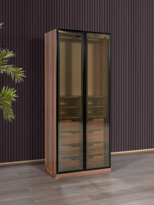Bedroom Corner Cabinet Wardrobe Modern Wood Wardrobe new brown