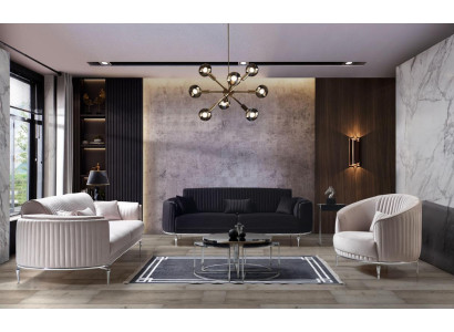 Living room Sofa set Couch Upholstery Furniture 331 Set Textile Fabric Luxury