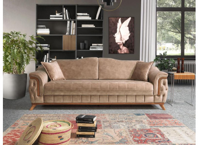 Living room 3 Seater Design Couch Red Upholstery Sofas new Modern Beige
