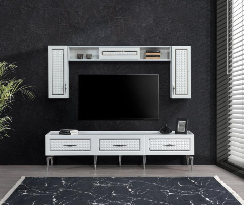 Living room Wall unit High gloss Wall units Wardrobe Modern Furniture 3 pieces