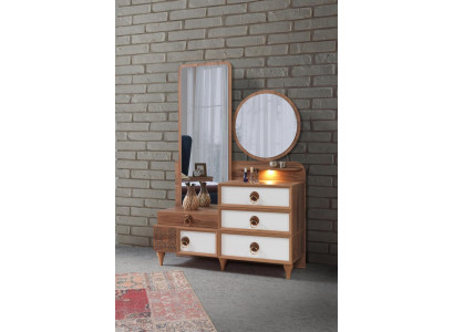 Chambre à Coucher Commode Avec Miroir Bois Meuble Luxe Meuble 2-piece Ensemble Neuf