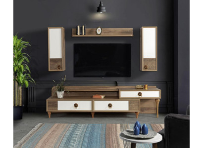 Living room Wall unit TV-cabinet Lowboard Wood Brown Furniture TV new Modern