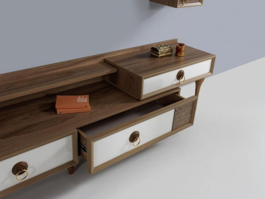 Living room Wall unit TV-cabinet Lowboard Wood Brown Furniture TV new Modern