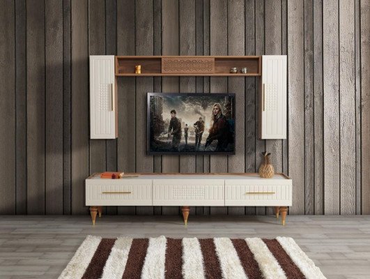 Wall unit Living room Modern style luxurious Furniture Wall units Shelf 3pcs