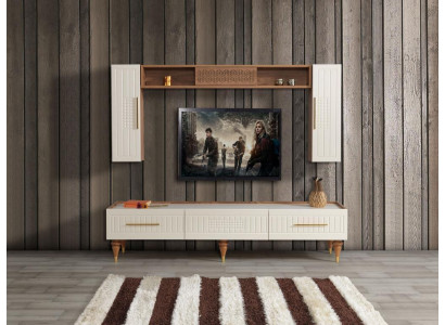 Wall unit Living room Modern style luxurious Furniture Wall units Shelf 3pcs