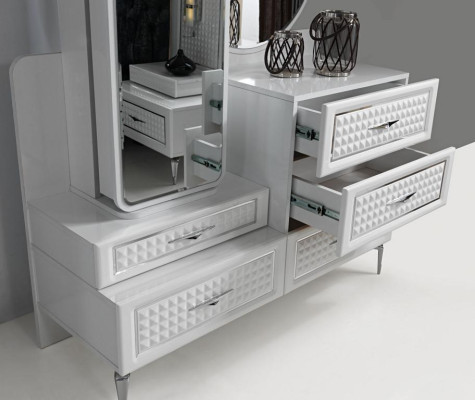 Chambre à Coucher Commode Avec Miroir Luxe Commodes Buffet 2-piece. Buffet